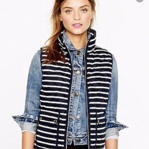 J Crew Excursion Vest- Navy and White Stripe